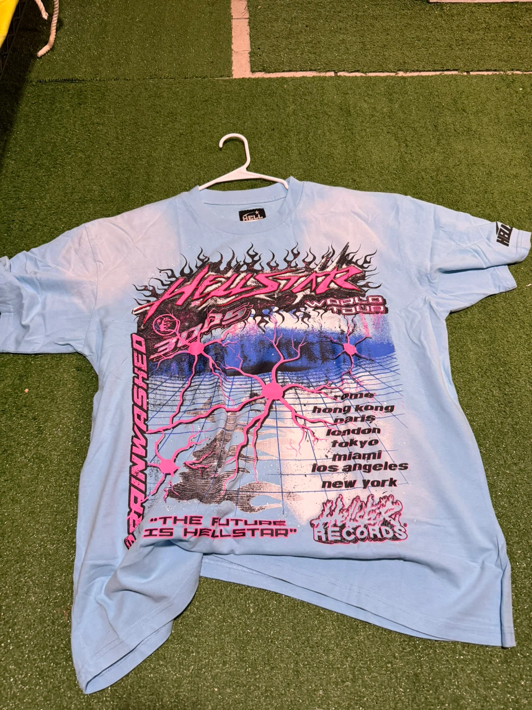 Hellstar World Tour T-Shirt - Light Blue - XL