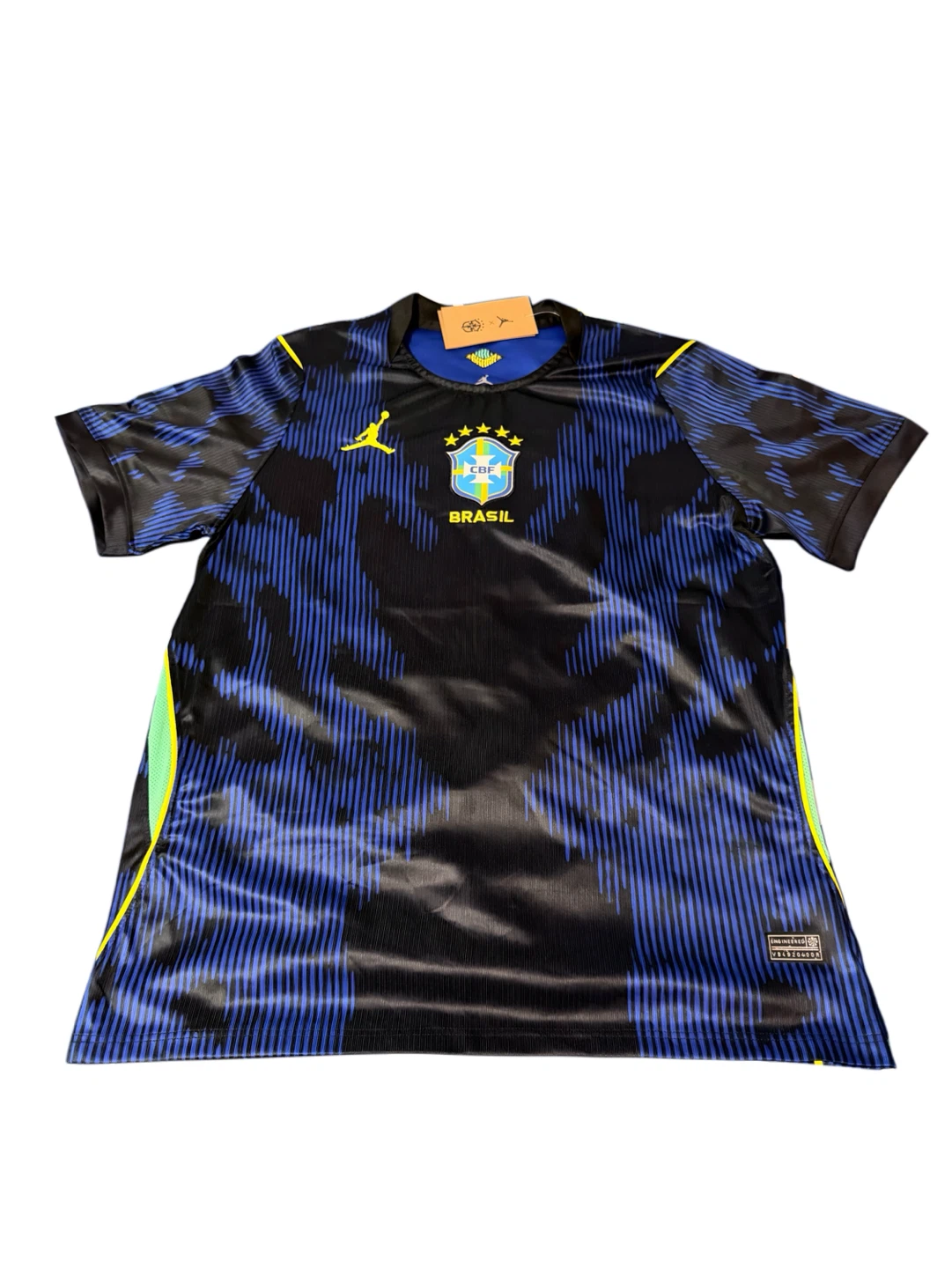 Team Brazil Soccer Jersey Black Blue Mens Large - photo 3