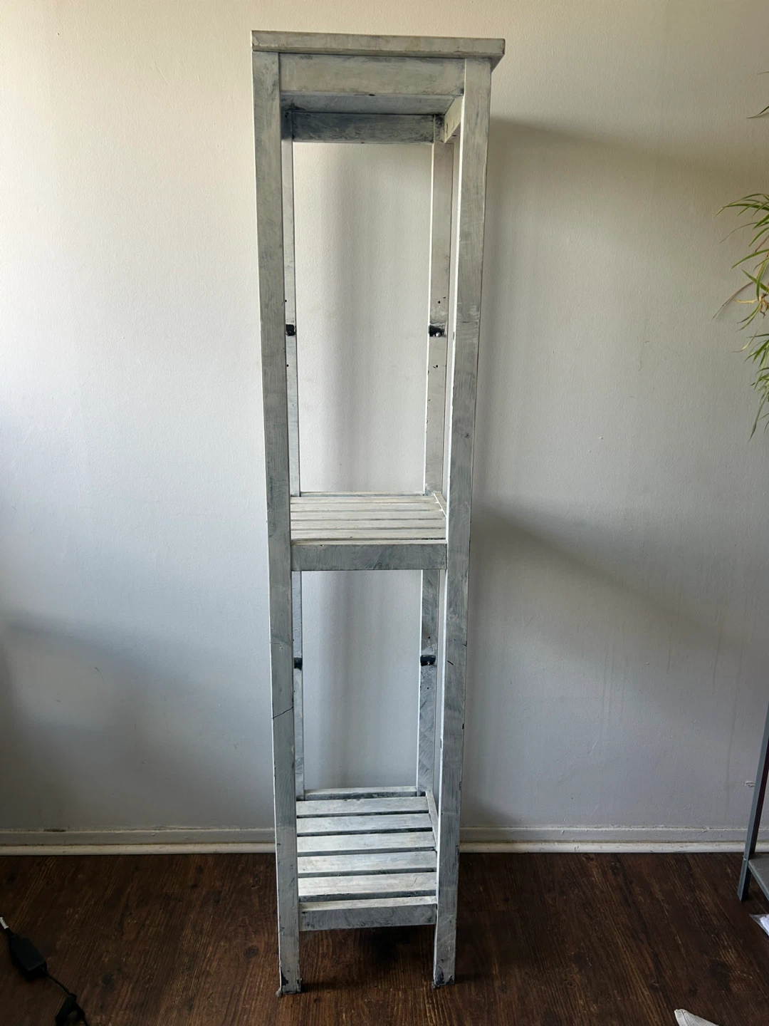 Tall Silver 3-Tier Shelf Unit