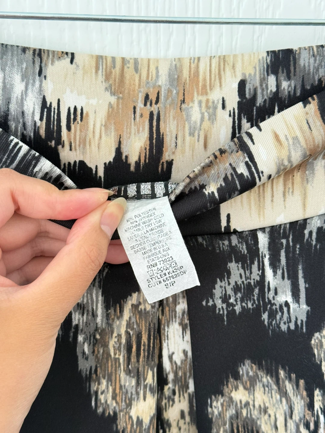 Black Patterned Knee Length Skirt - photo 3