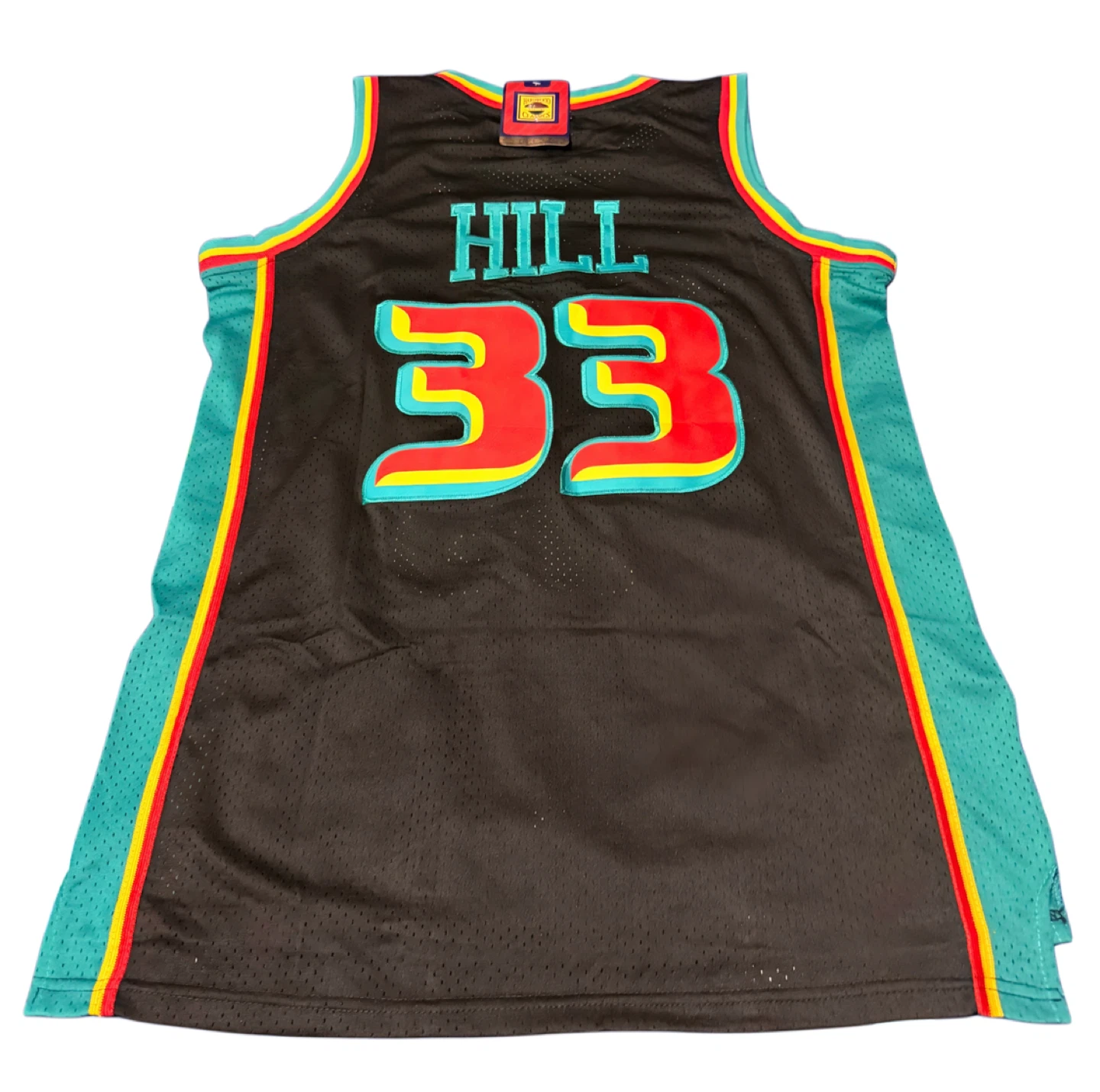 Grant Hill Pistons Black Teal Jersey Mens Large NBA 90s NEW - photo 3