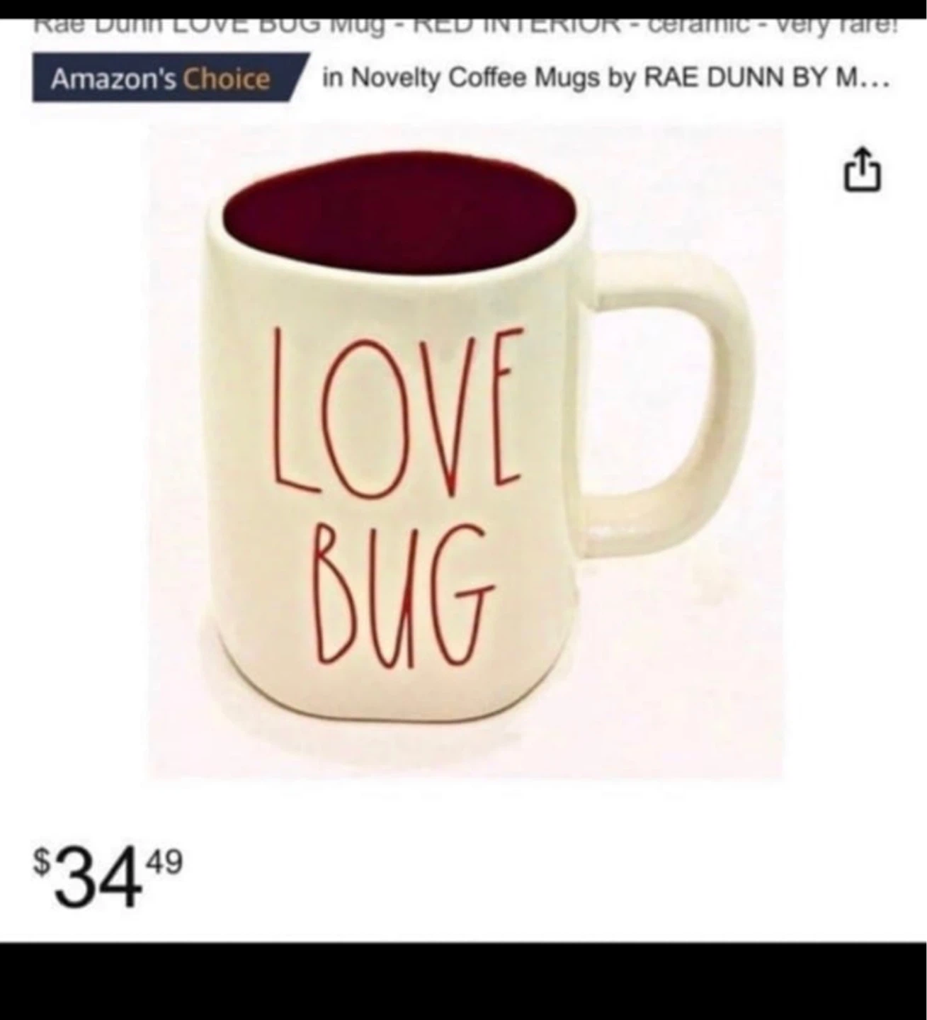 Rae Dunn "Love Bug" Mug