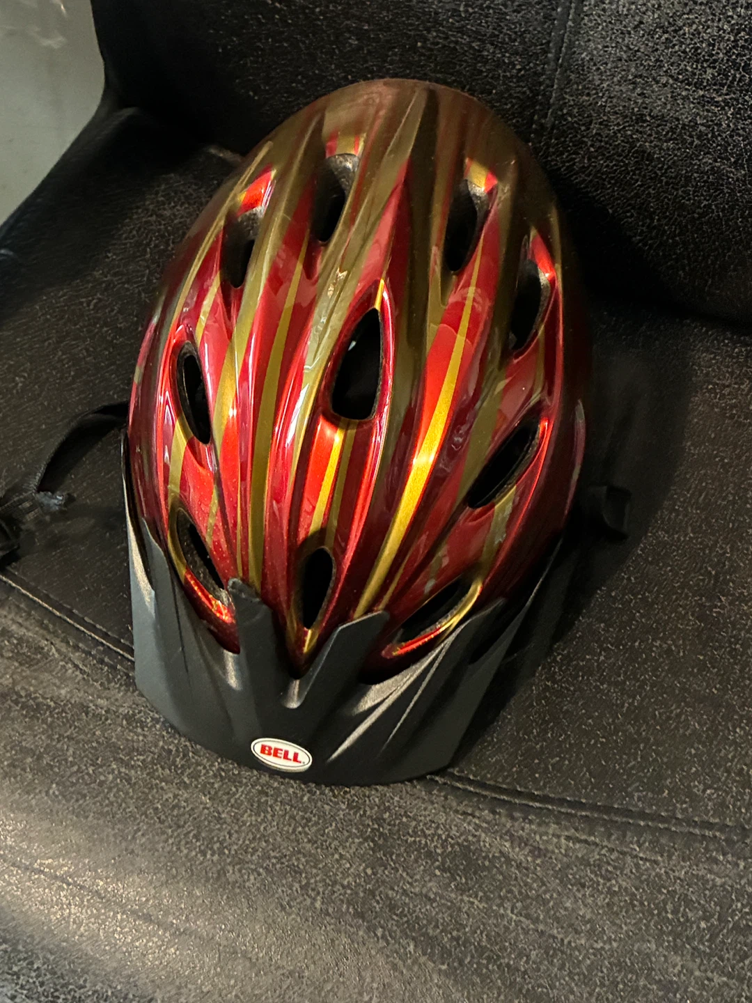 Bell Bicycle Helmet - Red/Gold - Red