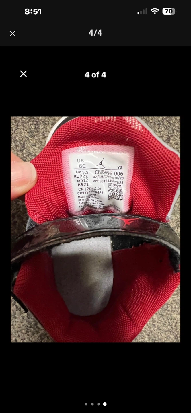 Jordan Toddler Shoes Black Red White - photo 3