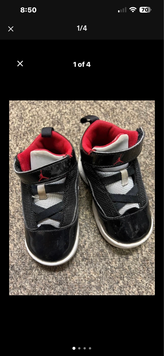 Jordan Toddler Shoes Black Red White