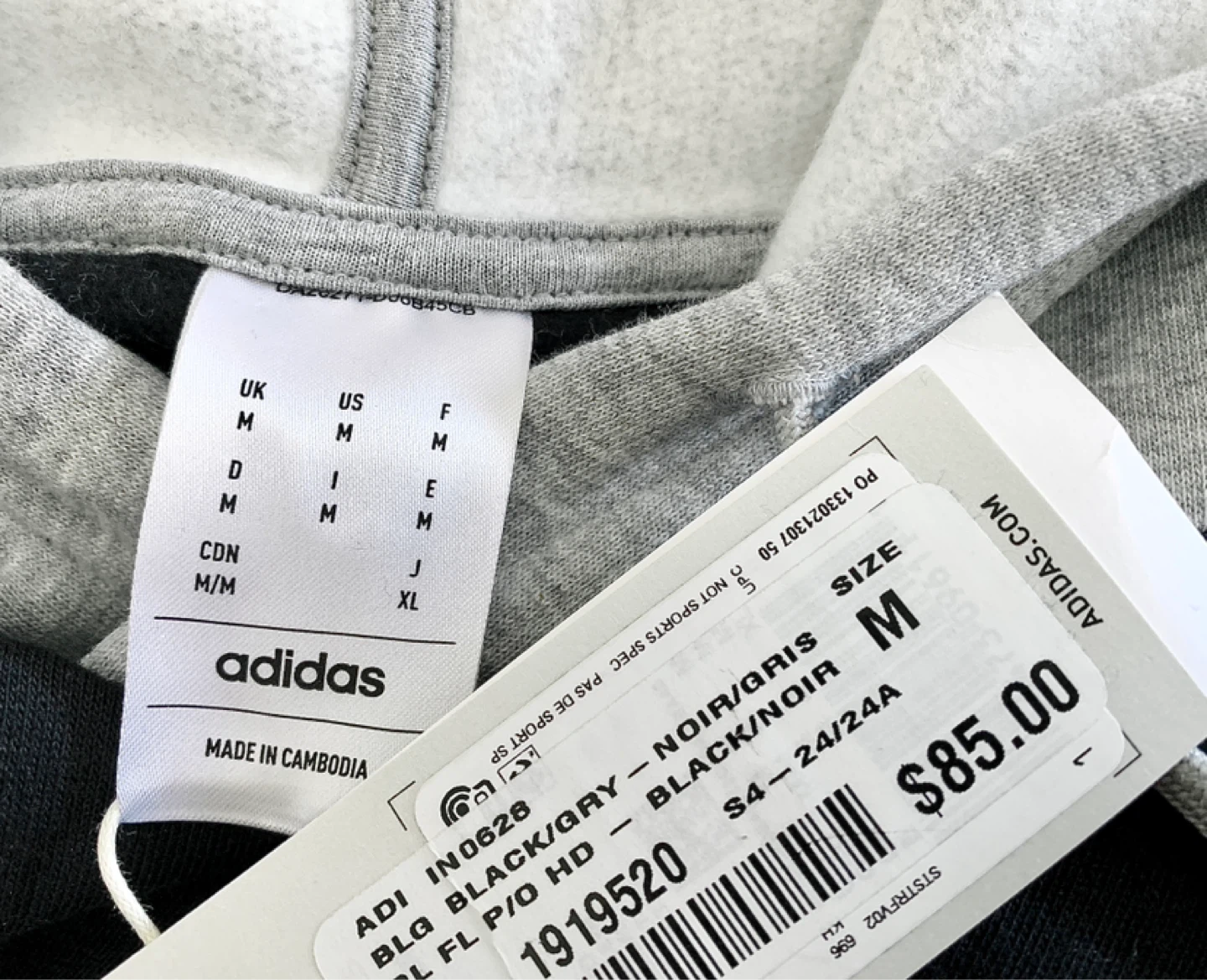 Adidas Fleece Hoodie Mens Raglan Sleeve Hooded Sweatshirt NEW - photo 3