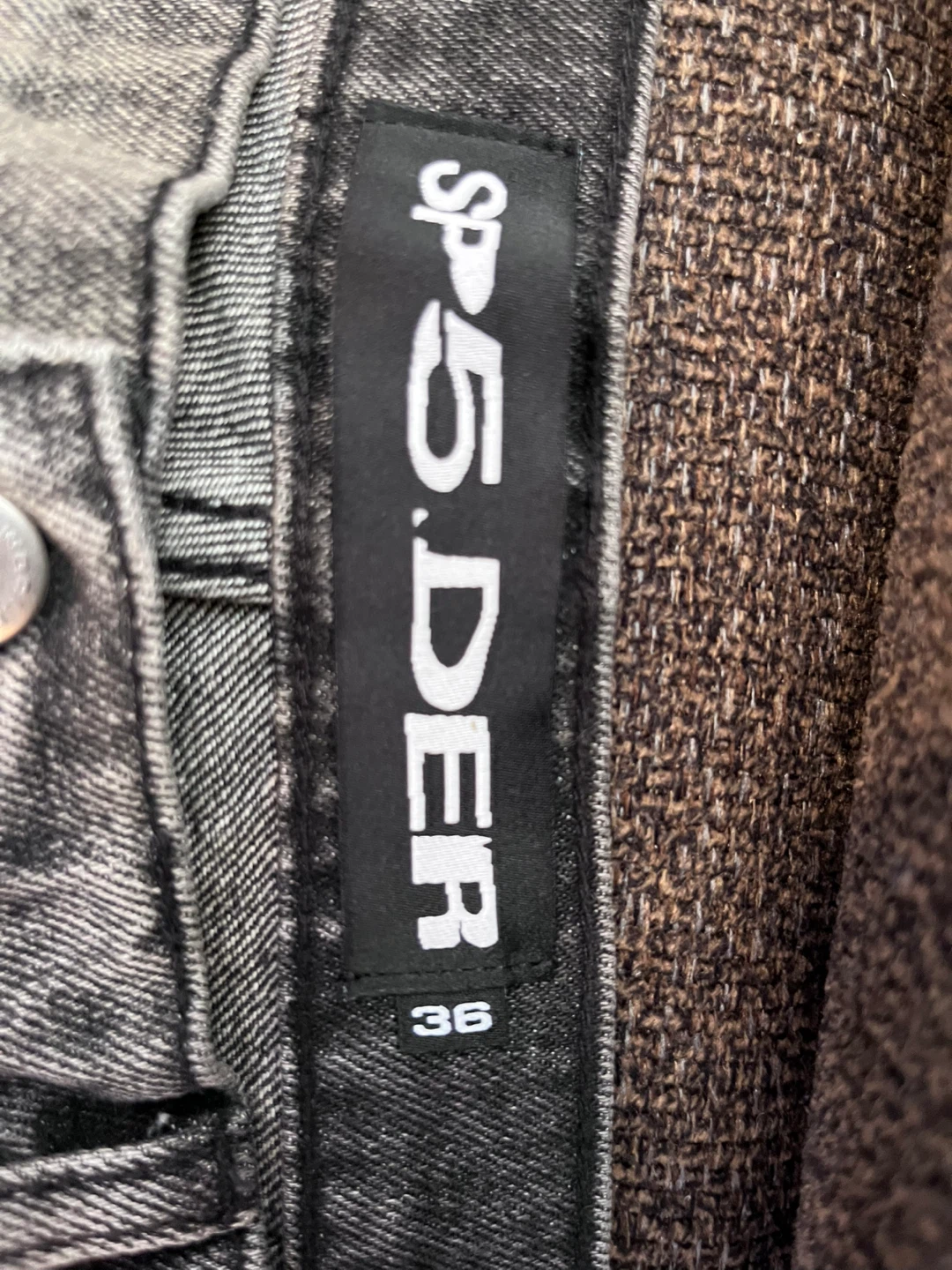 Sp5der Web Stone Denim Shorts Size 36 - photo 5