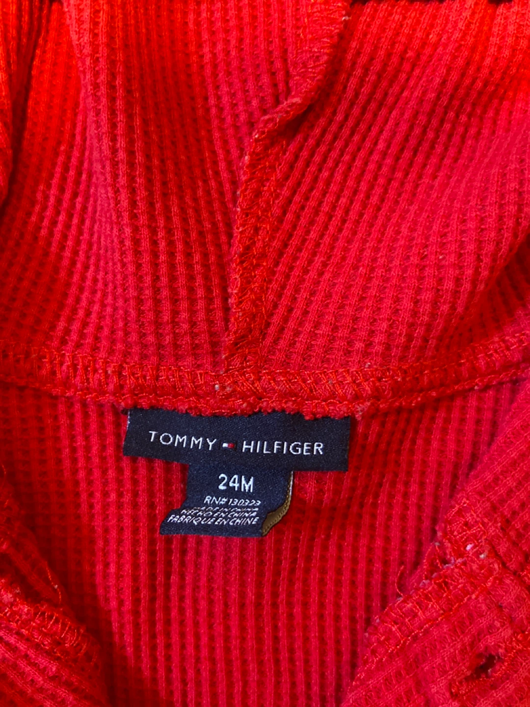 Tommy Hilfiger Red Knit Hoodie - 24 Months - photo 2