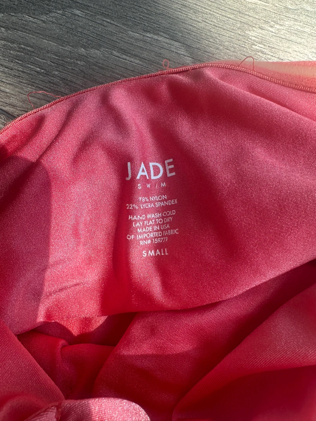 Jade Swim Strapless Ruched Swimsuit - Coral - Small - photo 2