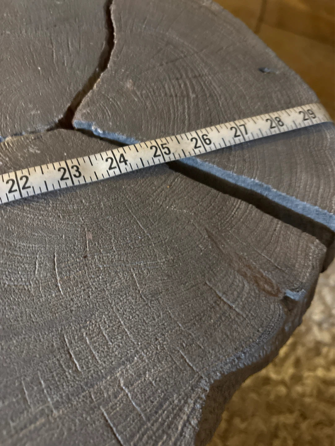 Tree Stump Side Table with Metal Legs - photo 4