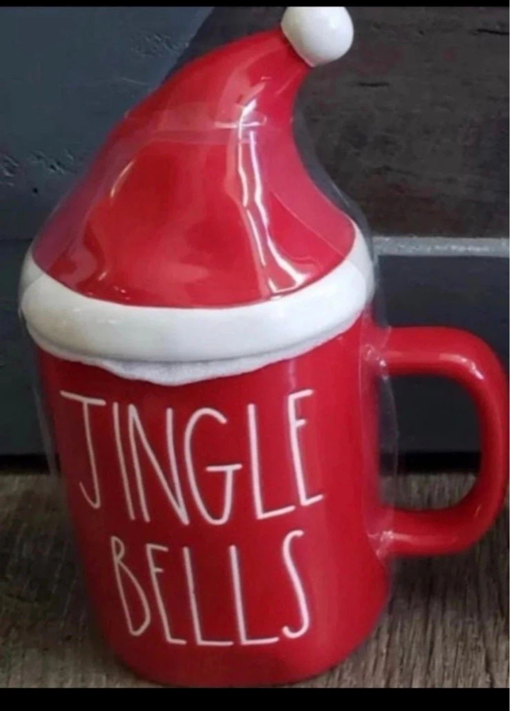 Rae Dunn "Jingle Bells" Mug with Santa Hat Lid - photo 2