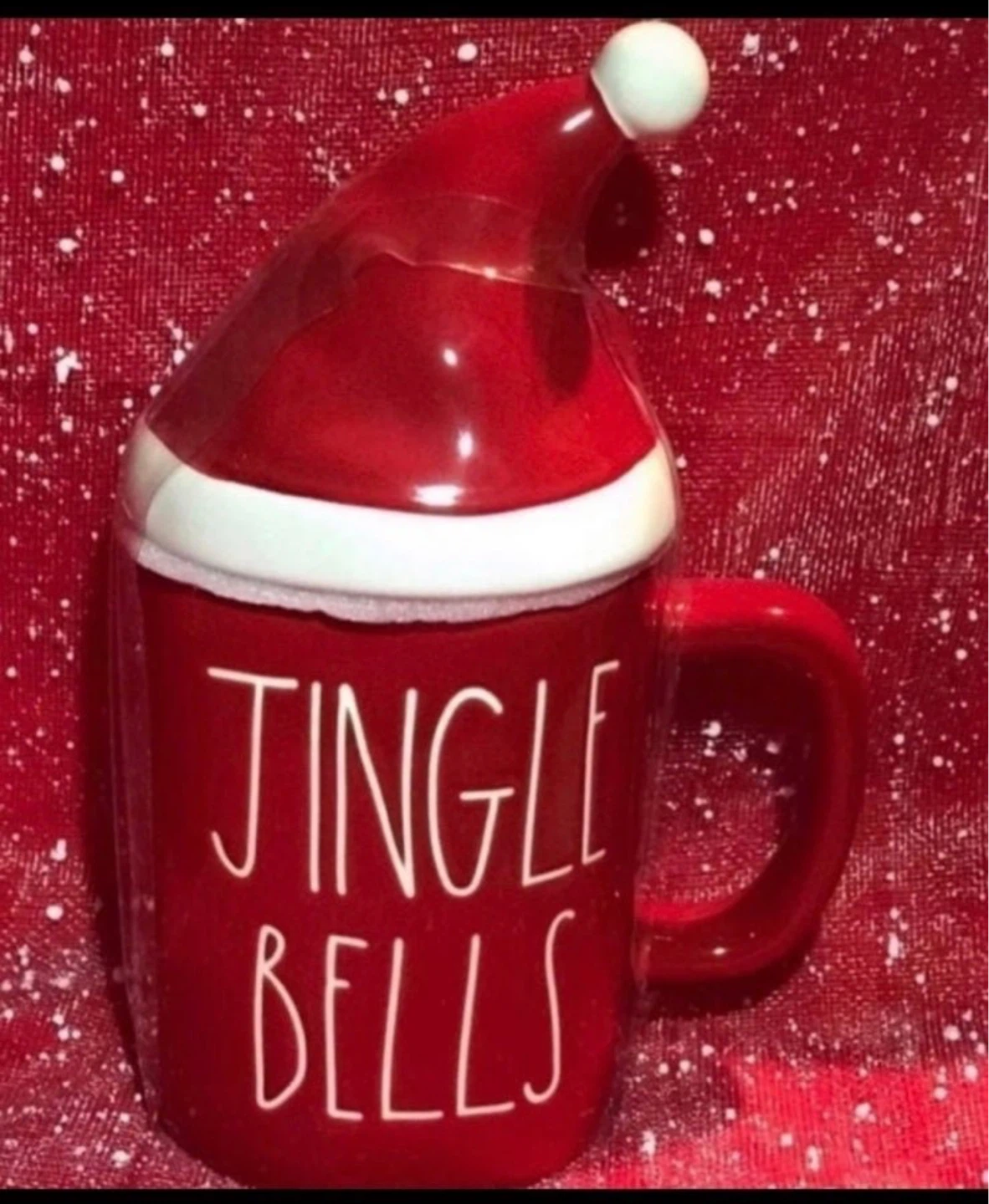 Rae Dunn "Jingle Bells" Mug with Santa Hat Lid - photo 3