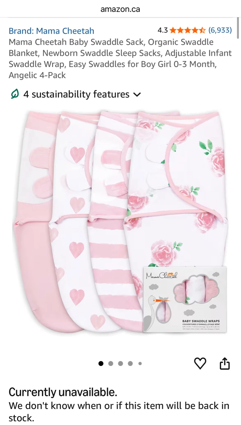 Mama Cheetah Baby Swaddle Wraps 4-Pack