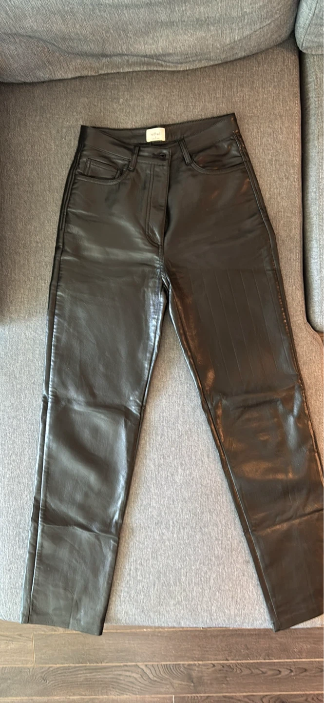 Aritzia Talula Black Faux Leather Pants