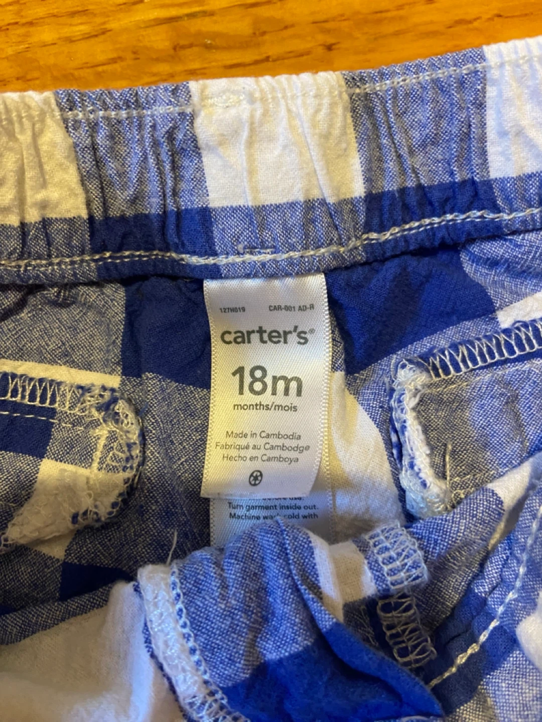 Carter's Blue Gingham Shorts - 18m - photo 2