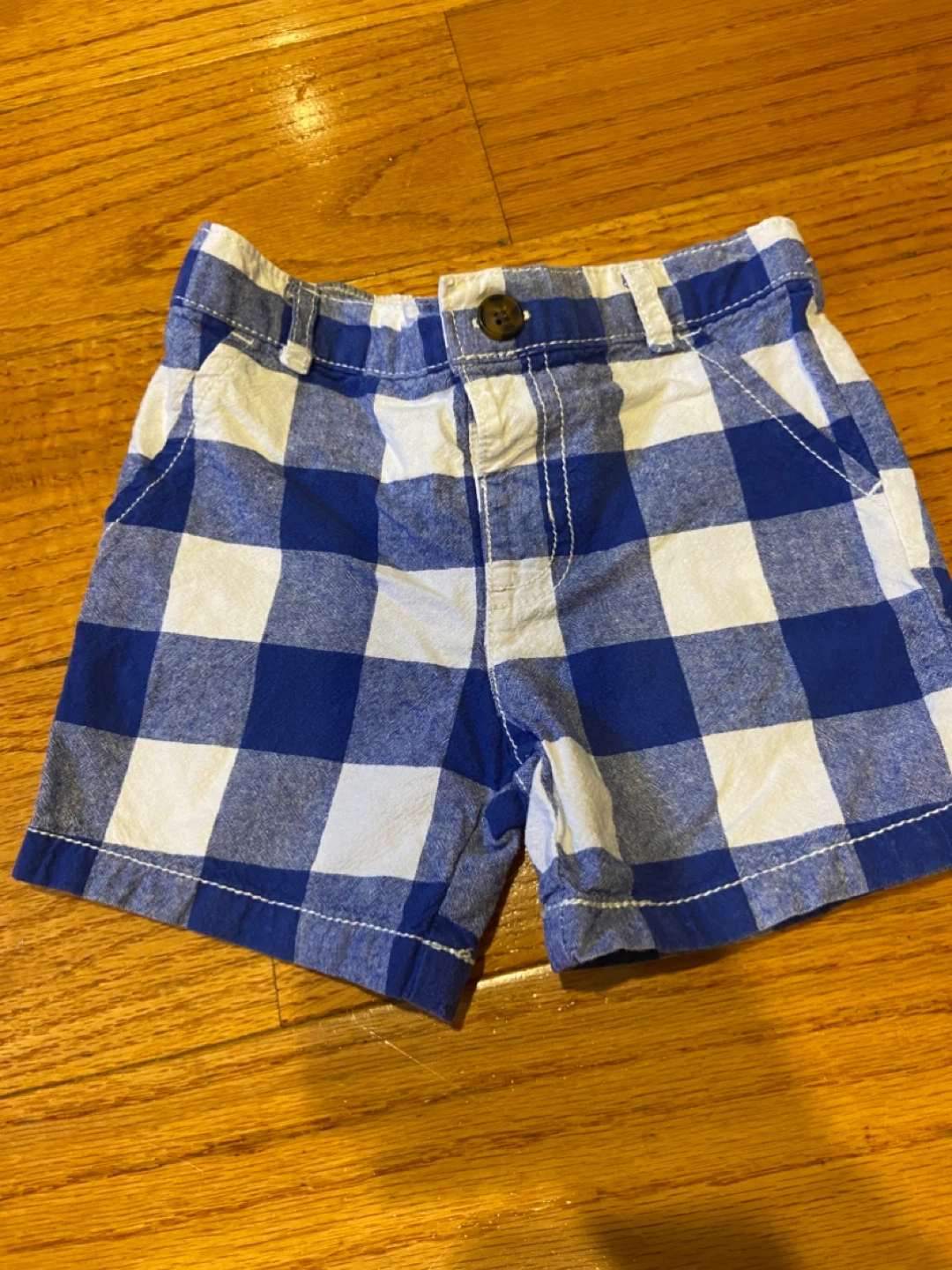 Carter's Blue Gingham Shorts - 18m
