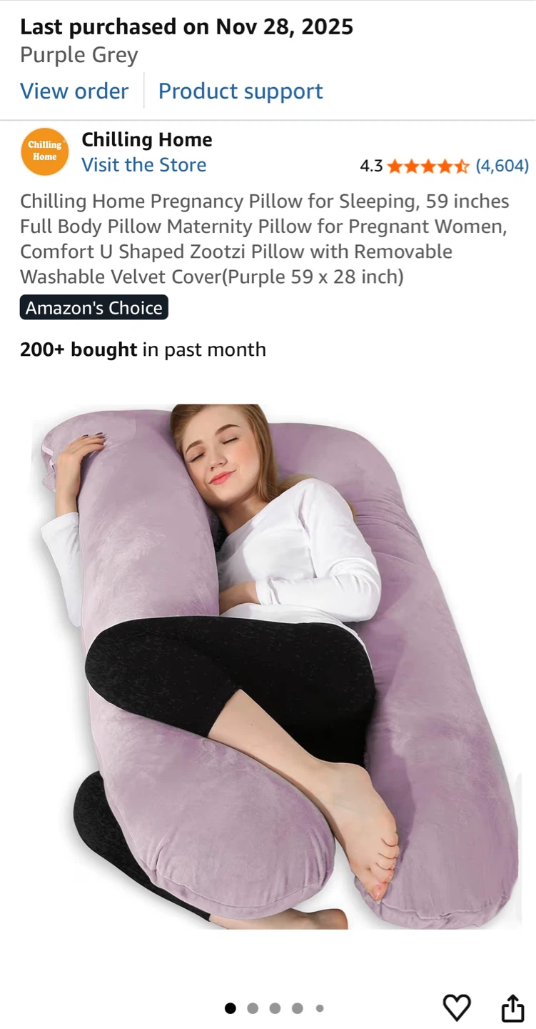 Chilling Home Pregnancy Pillow - Purple Grey