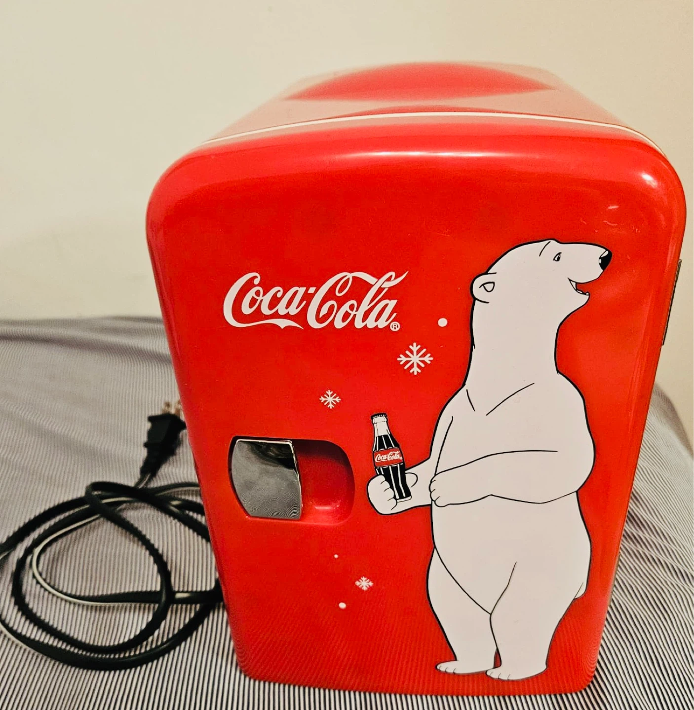 Coca-Cola Mini Fridge with Polar Bear Design