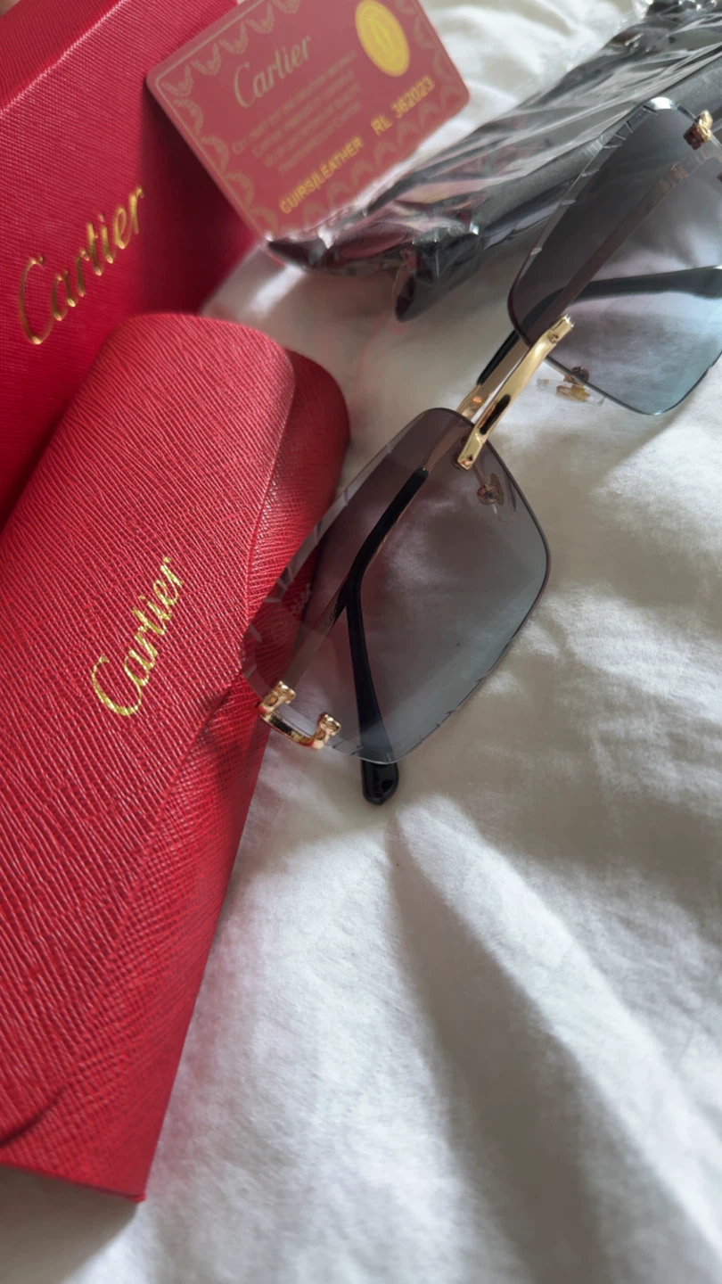 Cartier Rimless Sunglasses Gold Frame