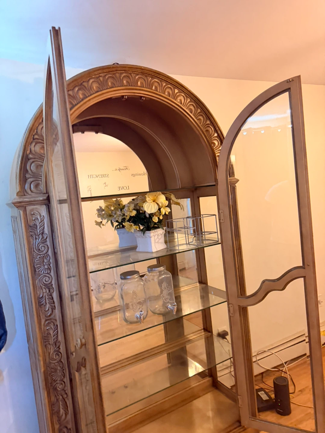 Vintage Display Cabinet with Glass Shelves - photo 2
