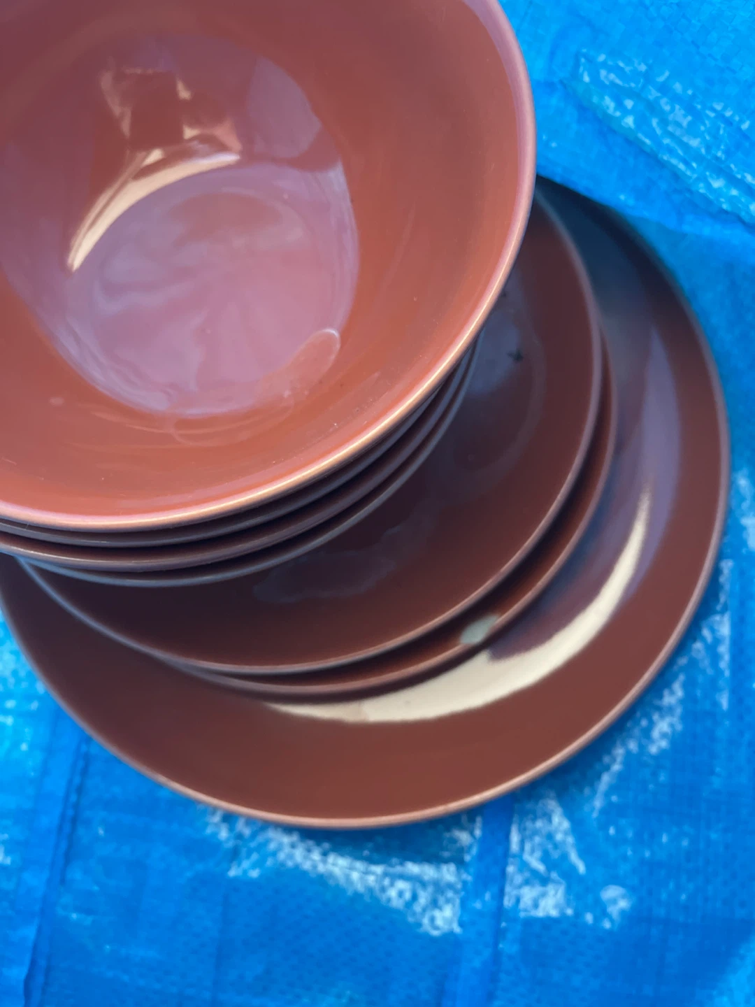 Orange Ceramic Bowl and Plate Set - photo 2