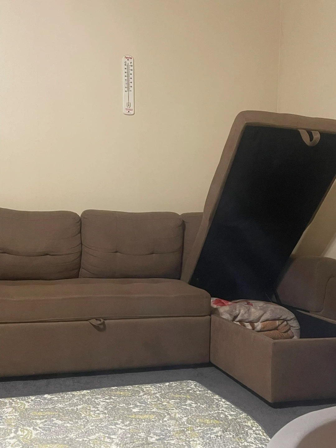 Brown Sectional Sofa Bed with Storage - photo 5