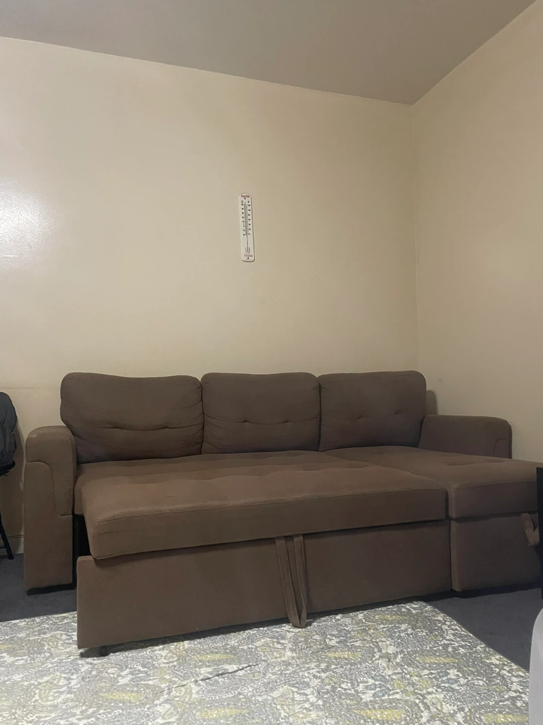 Brown Sectional Sofa Bed with Storage