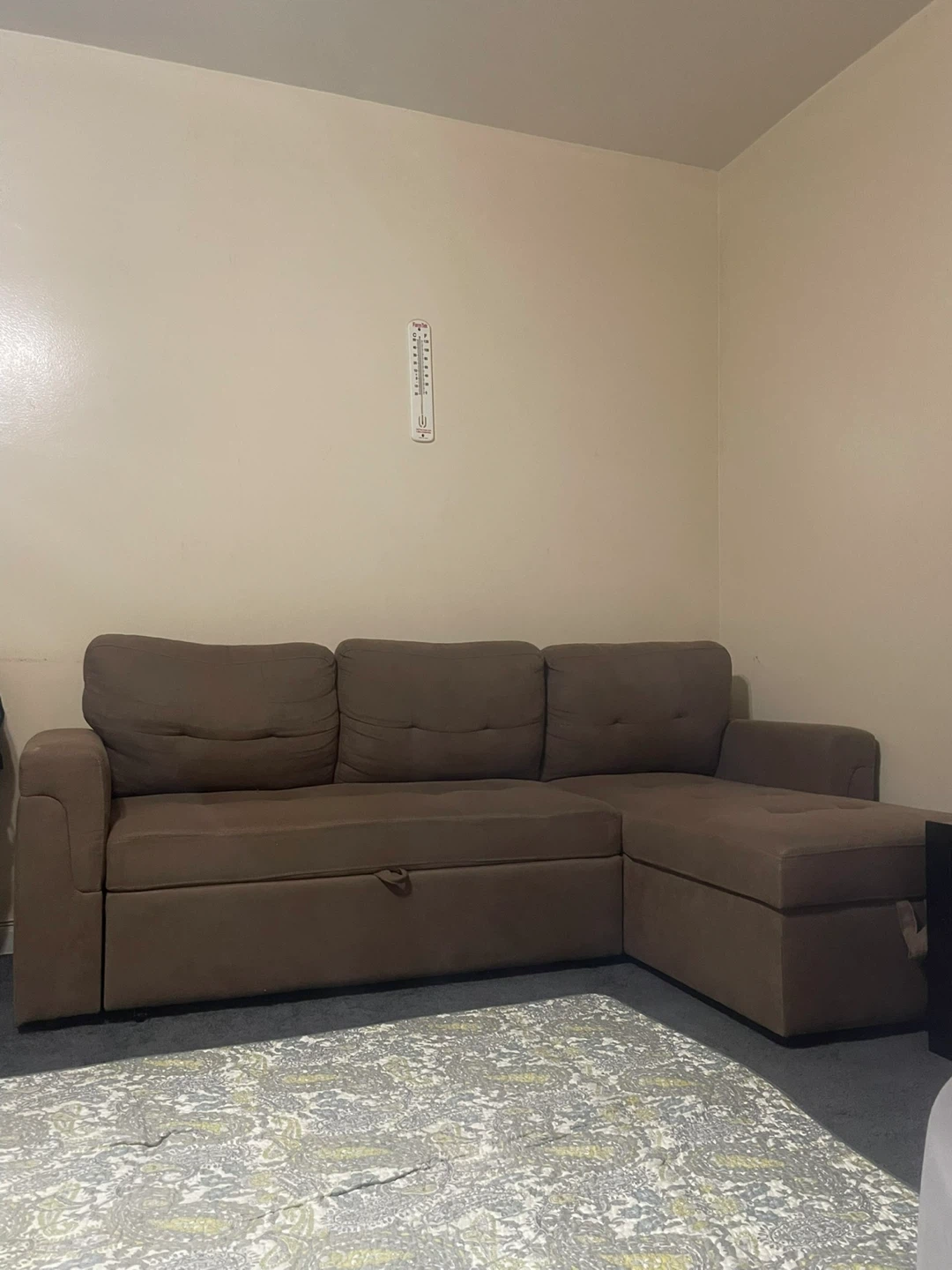 Brown Sectional Sofa Bed with Storage - photo 4