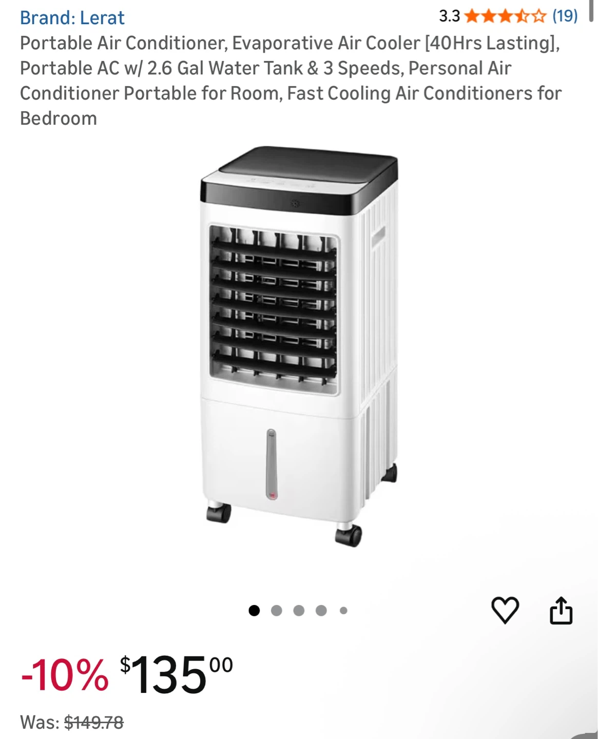 Lerat Portable Evaporative Air Cooler - photo 2