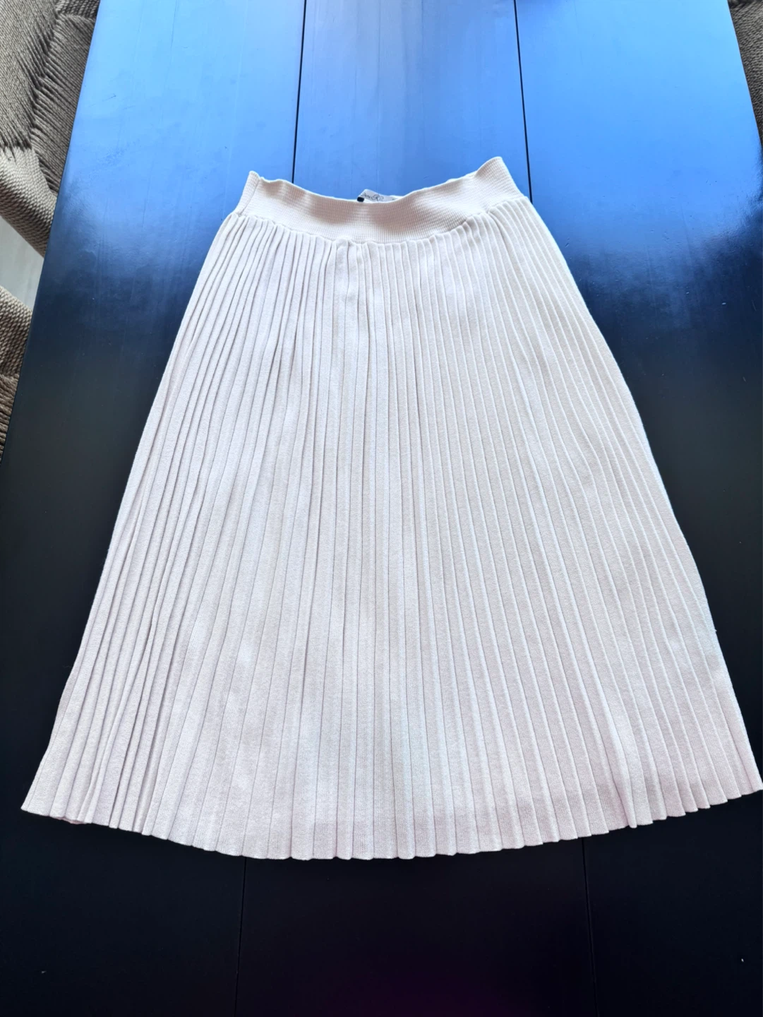 Zara Knit Pleated Midi Skirt - Size M - Beige - photo 4