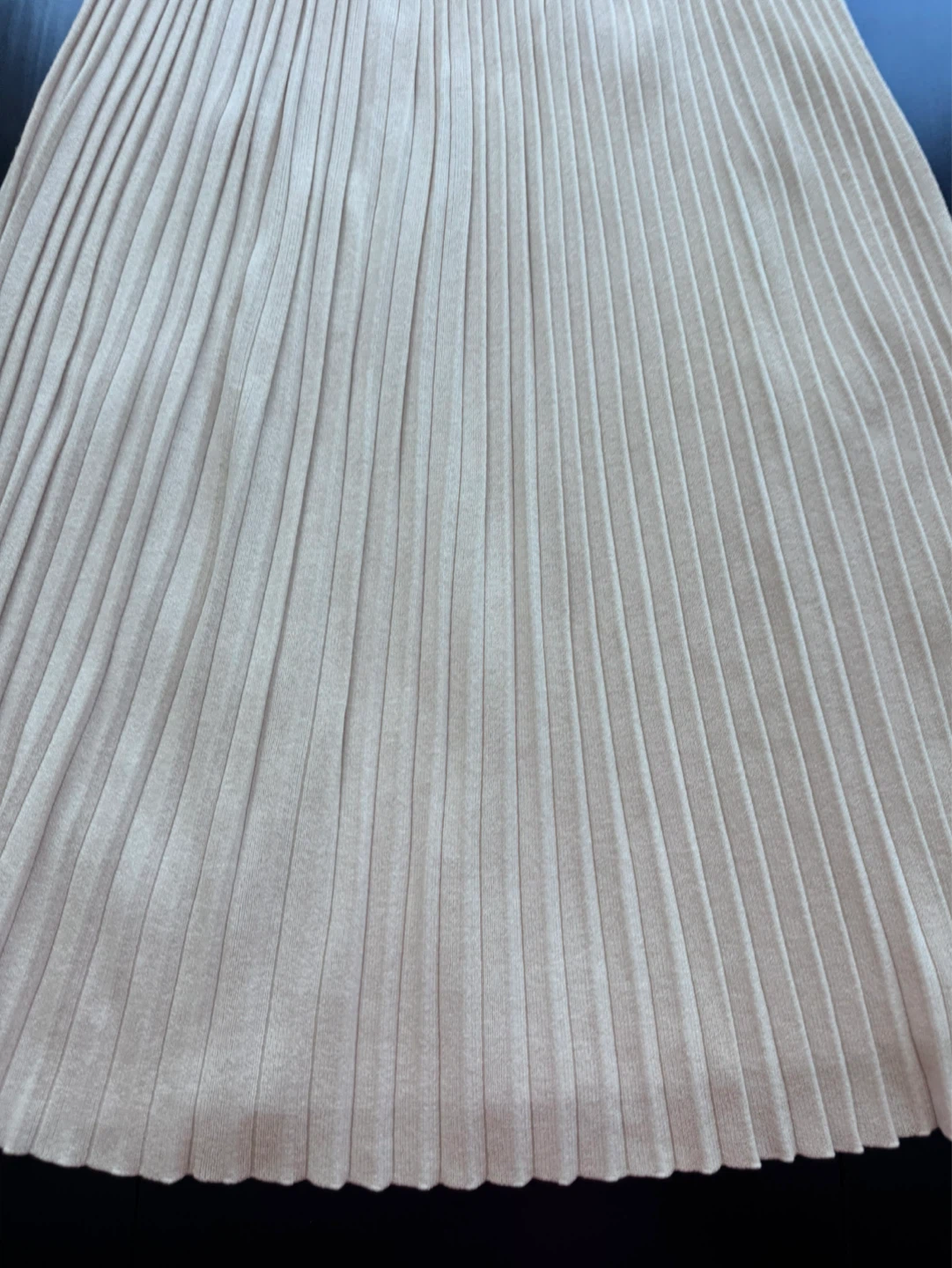 Zara Knit Pleated Midi Skirt - Size M - Beige - photo 3