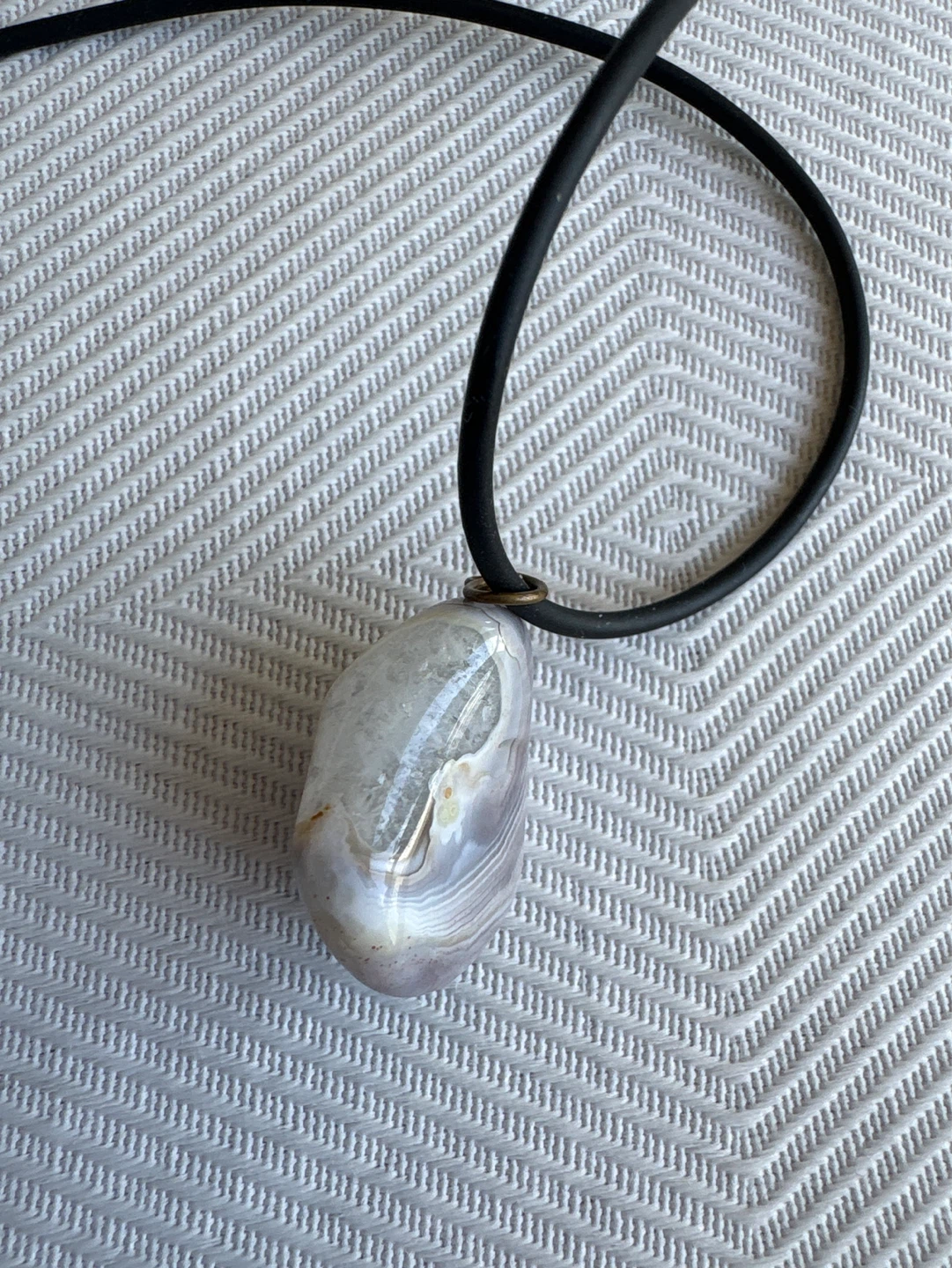 White Chip bracelet with Agate Pendant necklace - photo 2