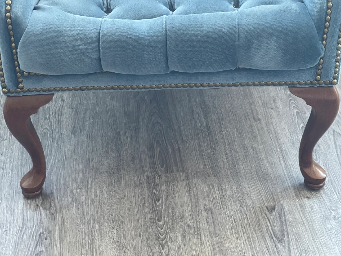 Blue Velvet Tufted Wingback Armchair - photo 5