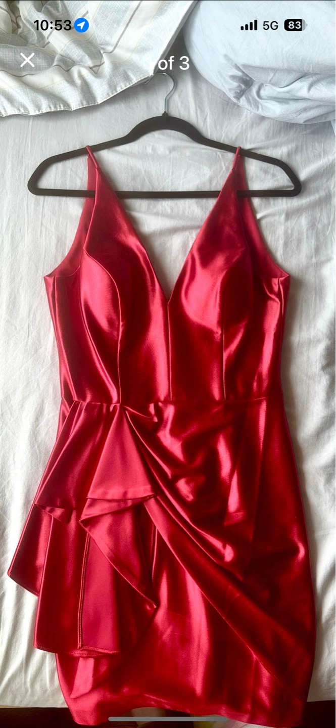 Red Satin Cocktail Dress