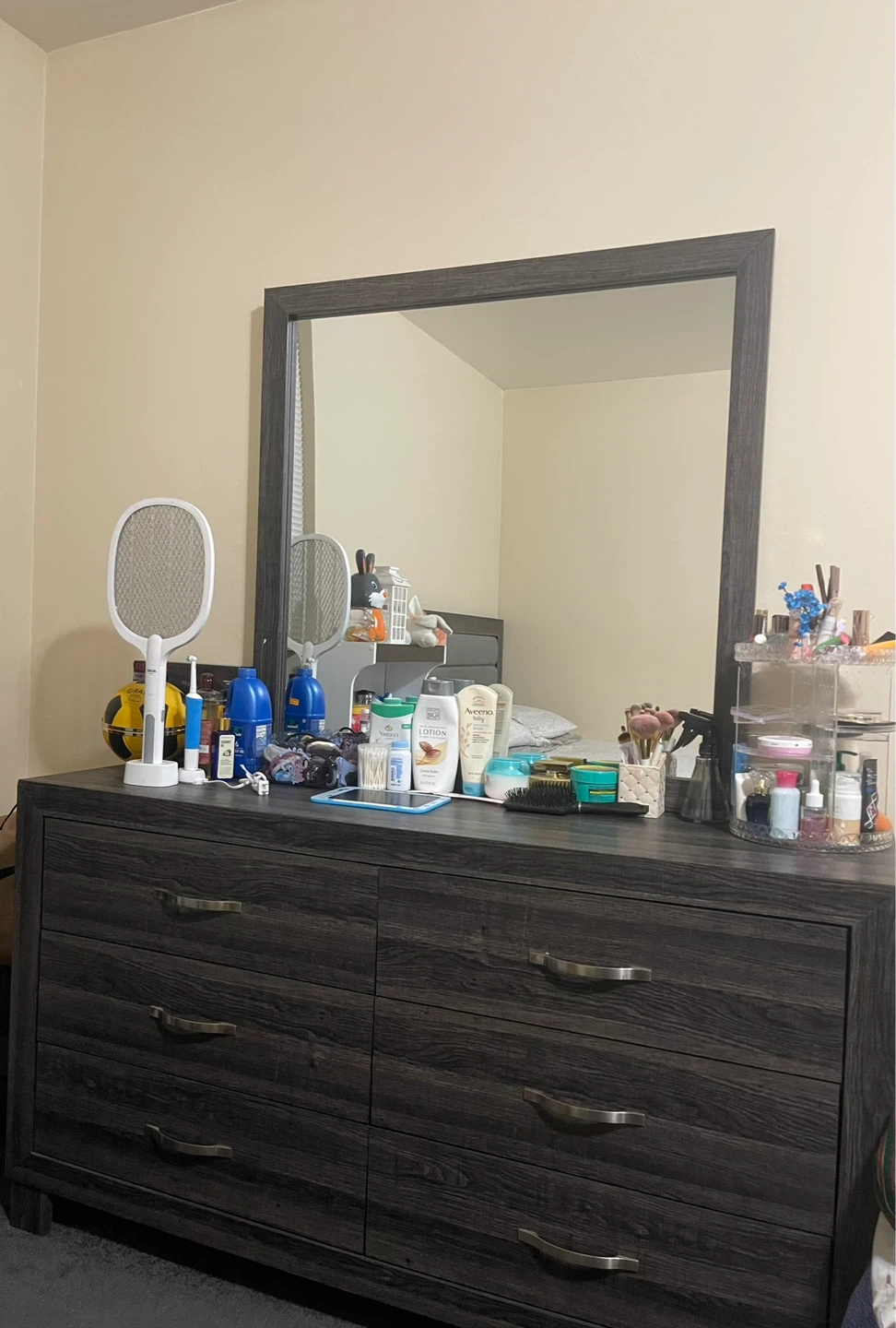 Dark Wood Dresser with Mirror