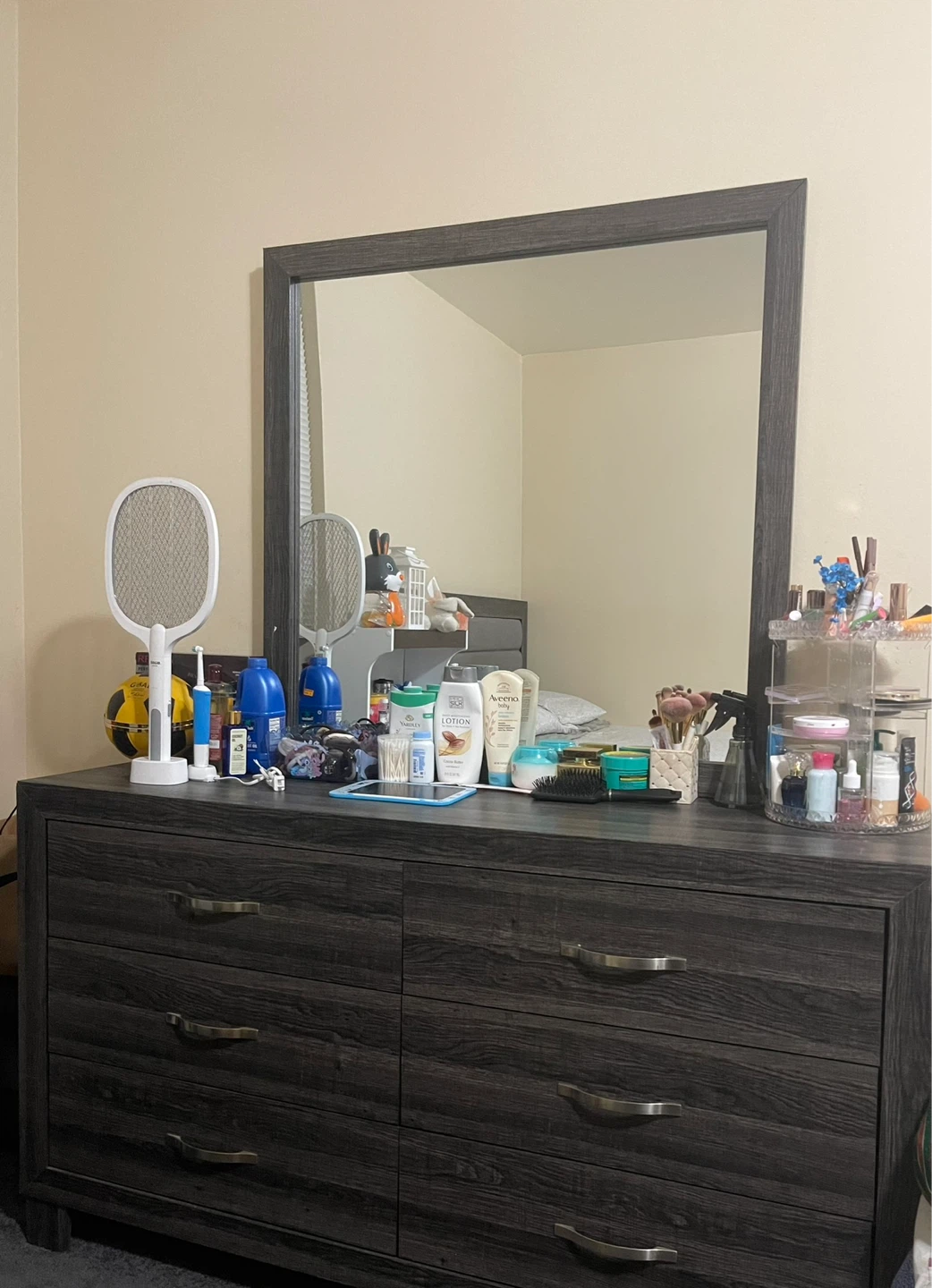 Dark Wood Dresser with Mirror - photo 2