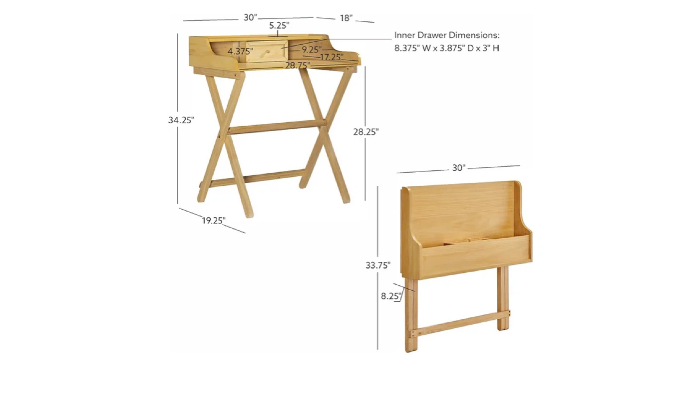 Linon Home Decor Mable Folding Desk - photo 2