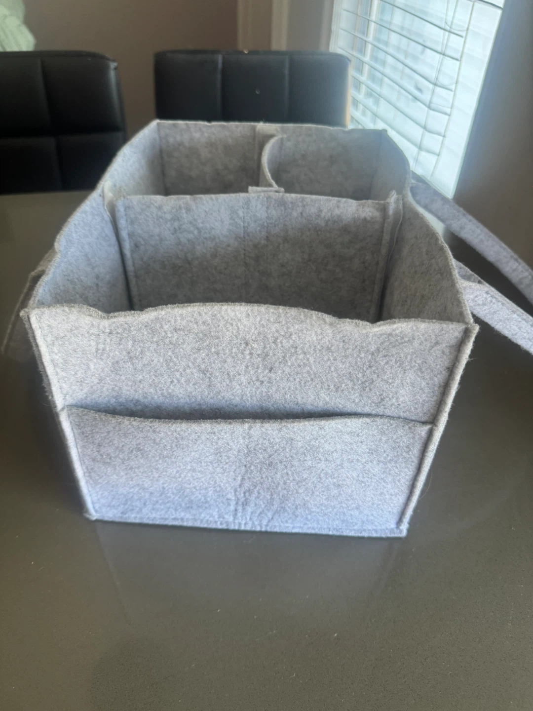 Grey Felt Diaper Caddy Organizer Bag - photo 3