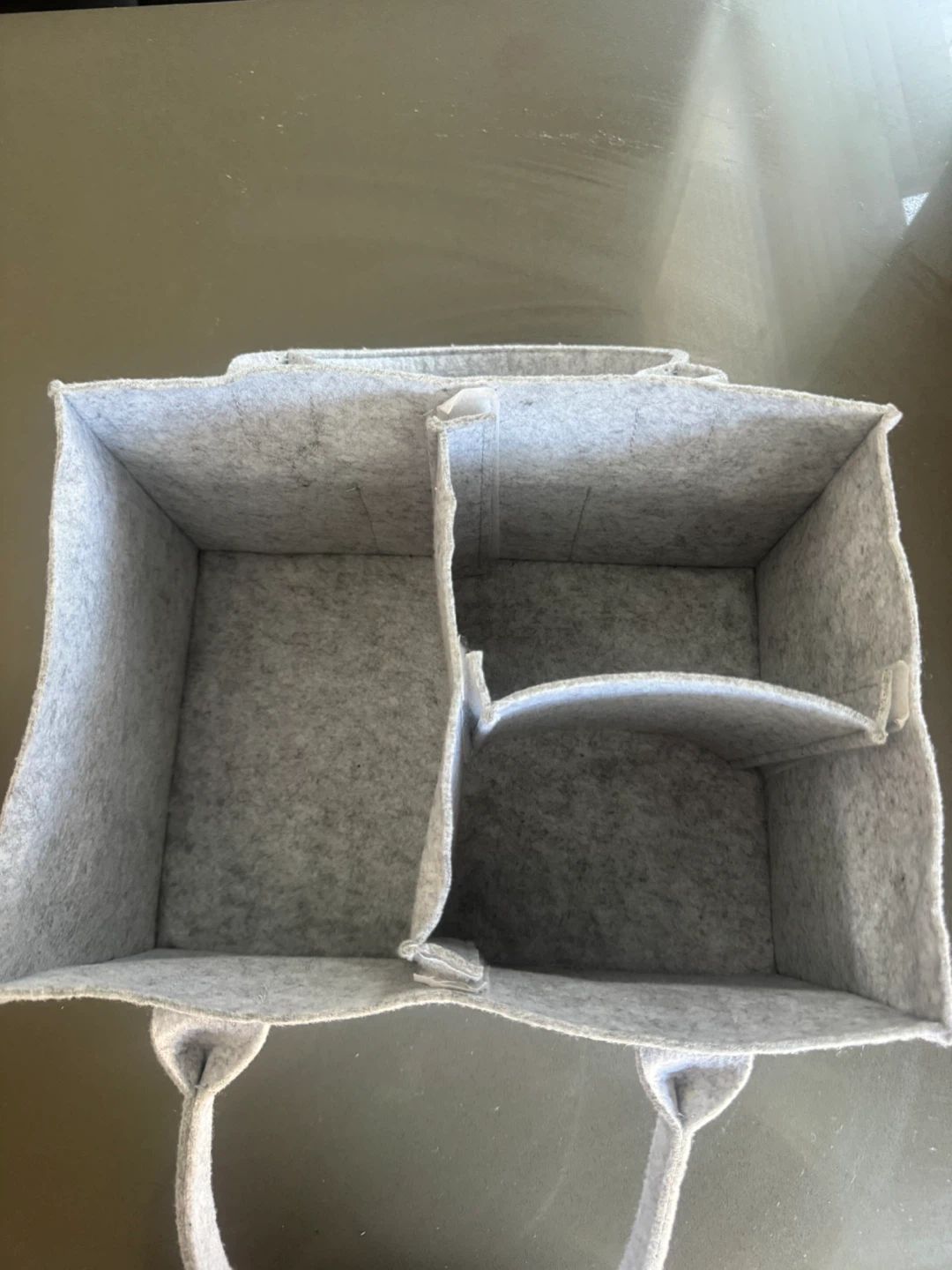 Grey Felt Diaper Caddy Organizer Bag - photo 2