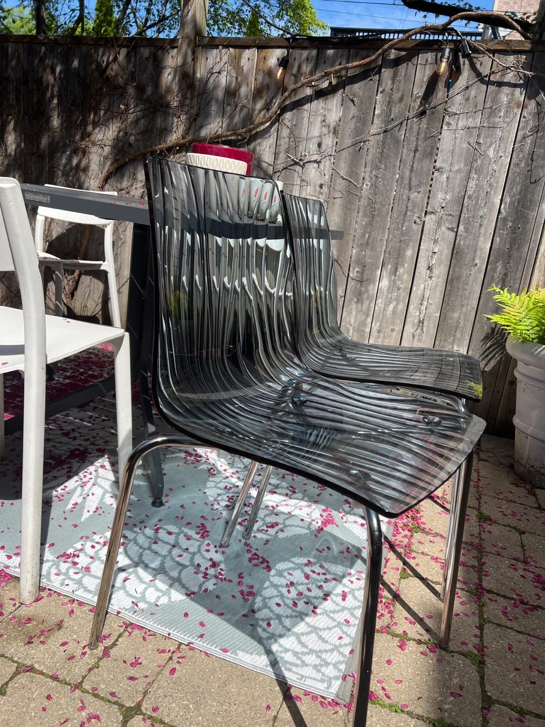 Set of 2 Dark Grey Acrylic Accent Chairs - photo 2