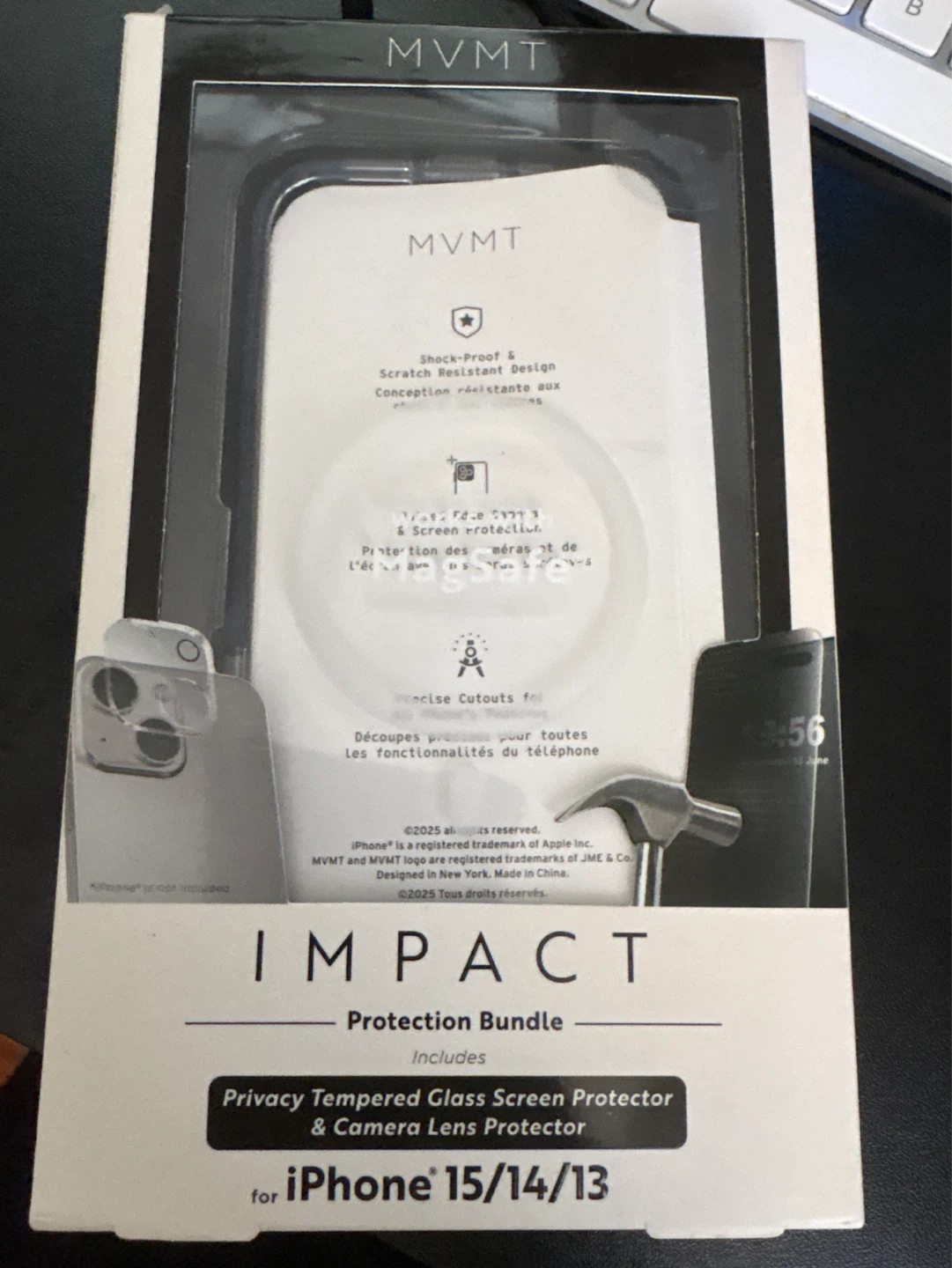 MVMT Impact iPhone Case for iPhone 15 / 14 / 13 — Black/Clear