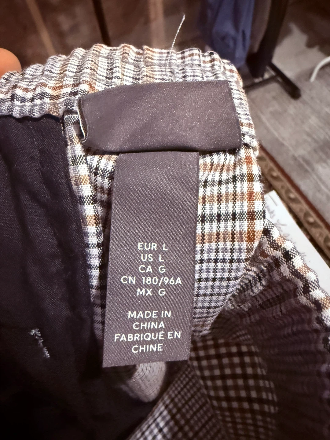 H&M Slim Fit Plaid Pants - Size L - photo 3