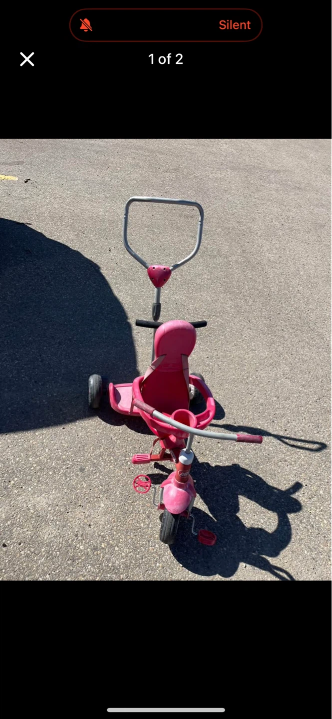 Pink Toddler Tricycle with Parent Handle - photo 2
