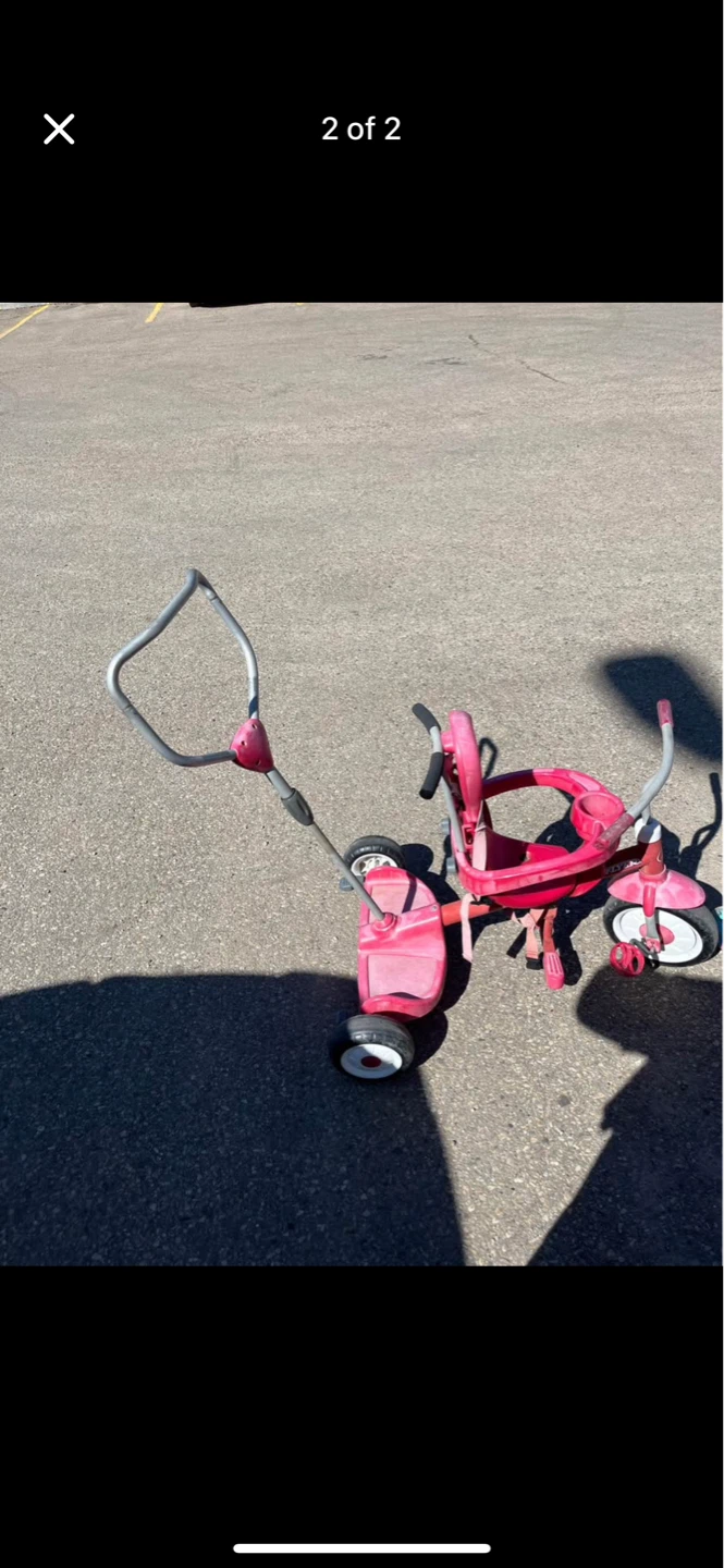 Pink Toddler Tricycle with Parent Handle