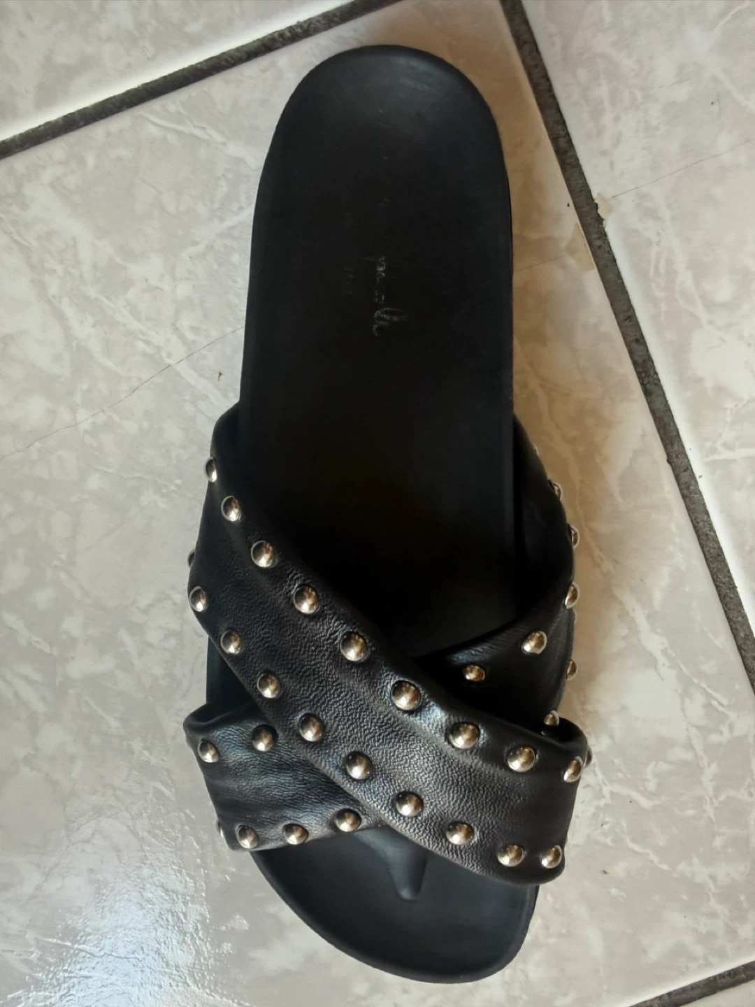 Black studded slide sandals - photo 4