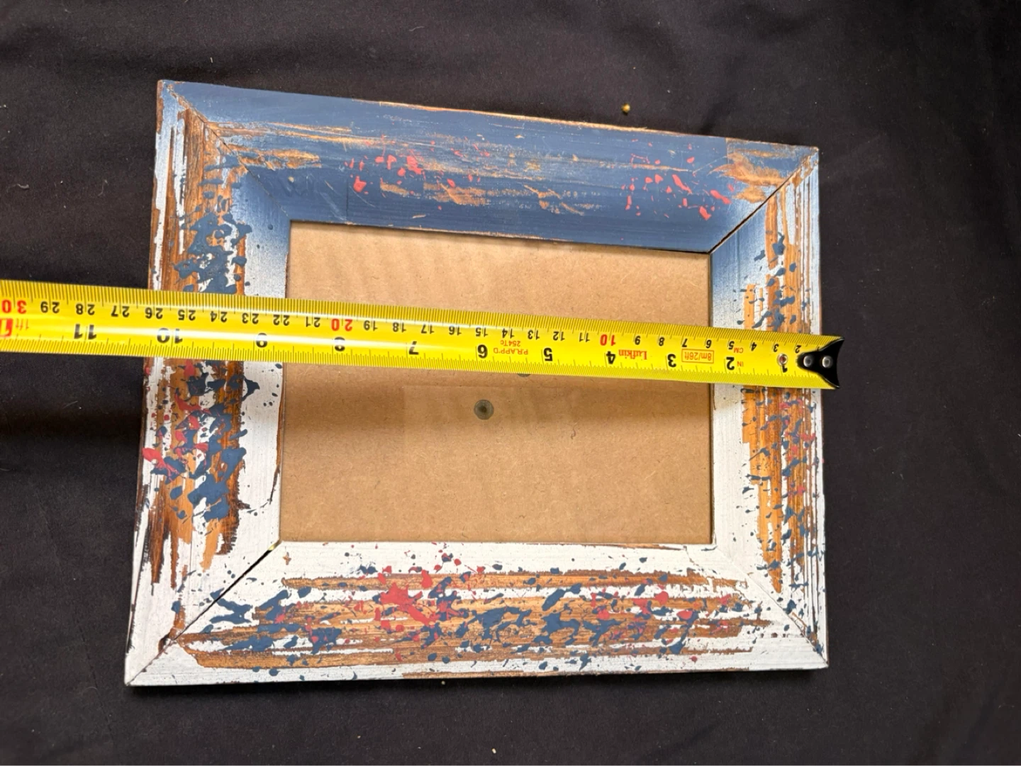 Decorative Picture Frame - Distressed Blue, White & Orange - photo 4