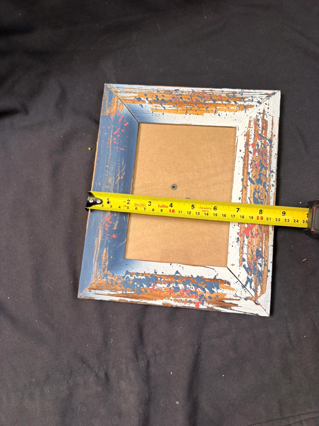 Decorative Picture Frame - Distressed Blue, White & Orange - photo 3