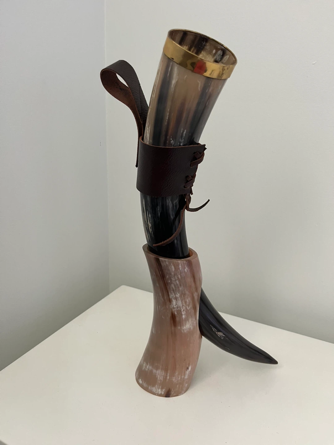 Fenrir Viking Drinking Horn with Stand and Pouch - photo 4
