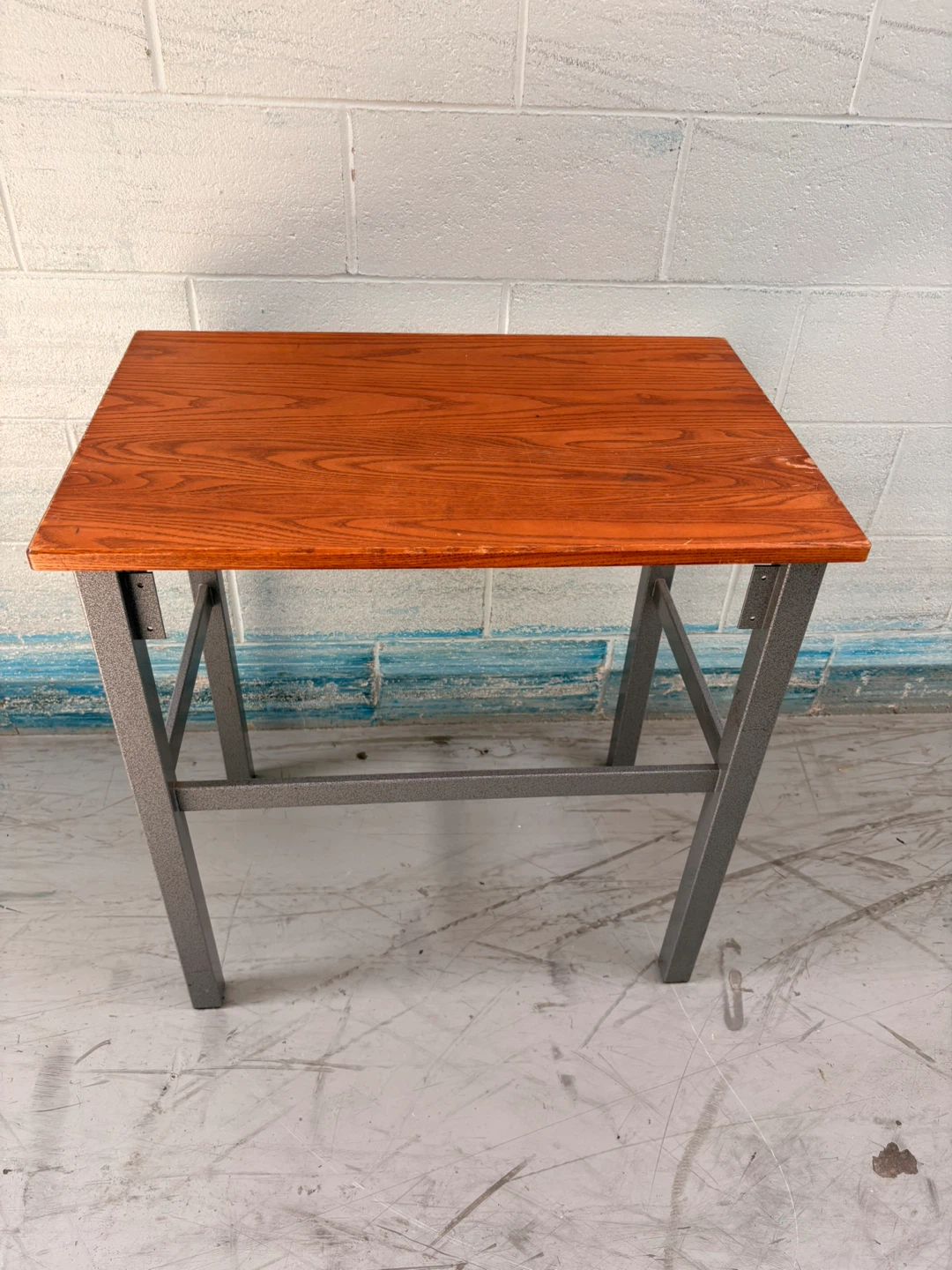 Small Wooden Top desk with Metal Frame