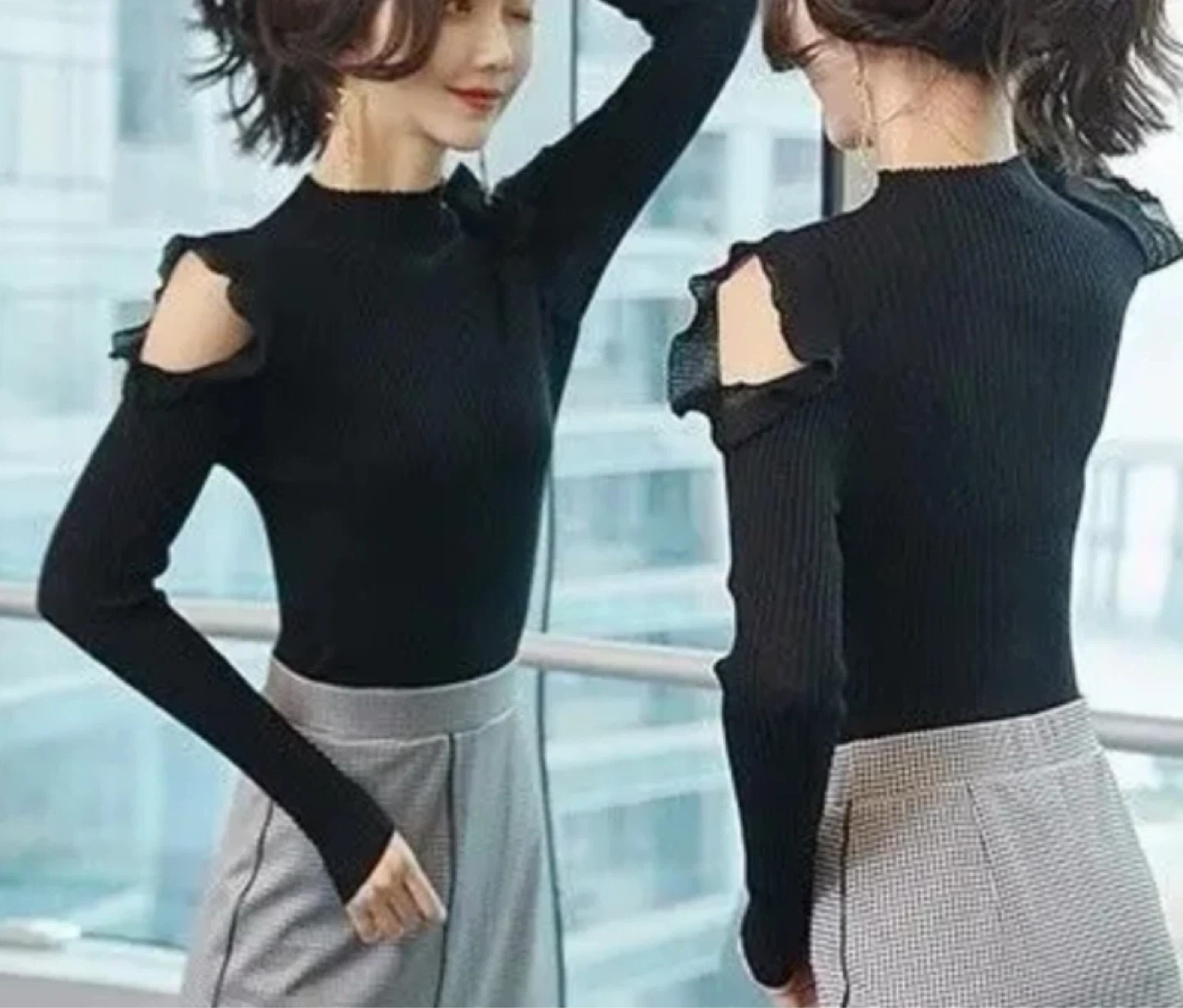 Hollow out open shoulder ($5 w other items)